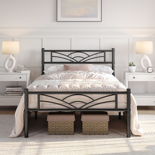 Metal platform bed frame - bed,