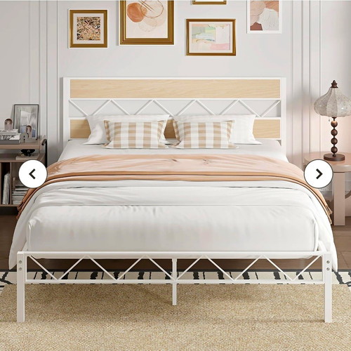 Full metal wood bed - full,