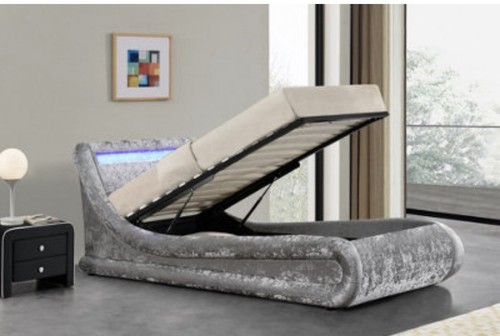 Grey upholstered double - grey,