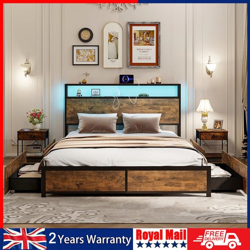 4ft6 double bed frame - bed, metal