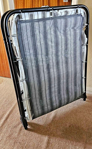 Single folding bed - folding, metal