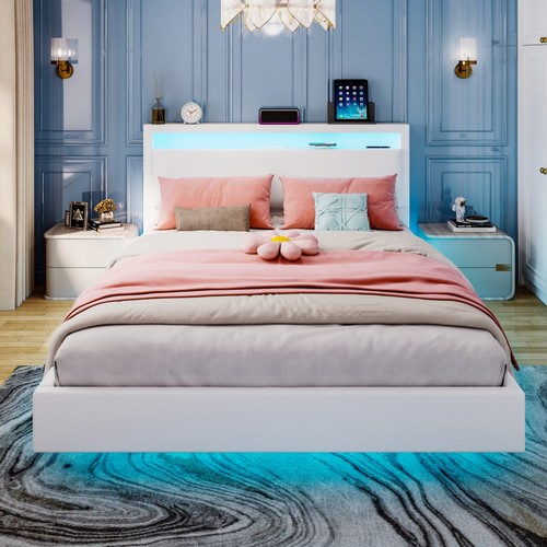 Floating double bed - floating, frame