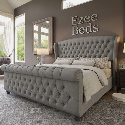 Scroll sleigh bed - scroll, frame