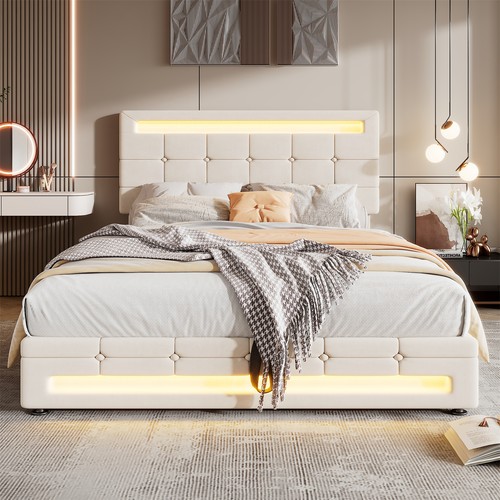 4ft6 double bed upholstered - bed,