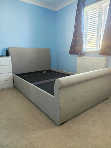 Grey upholstered double - grey,