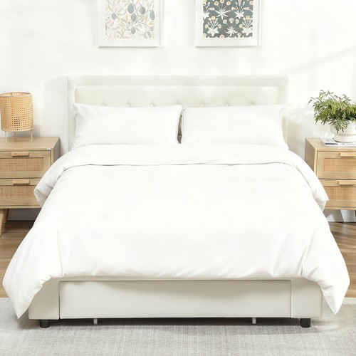 Homcom 4ft6 double bed - double, frame
