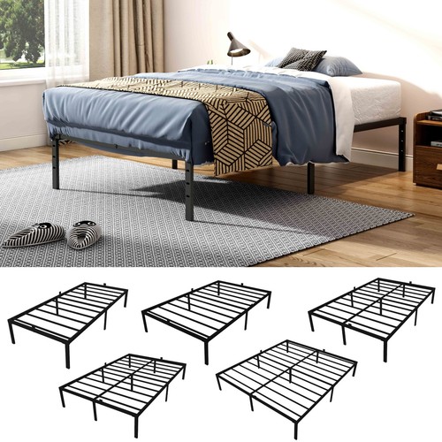 Black metal bed frame - metal, heavy