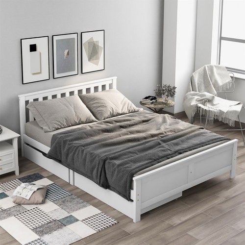 4ft6 wooden double bed - double, frame