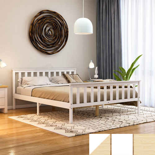Wooden bed frame solid pine - bed,