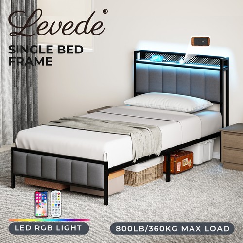 Levede single bed - single, led
