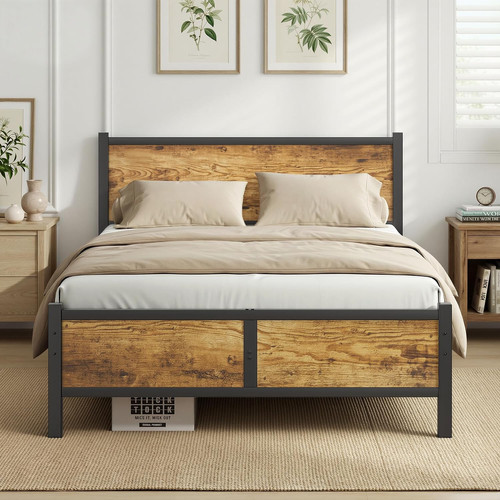 4ft6 double bed frame heavy - bed, frame,