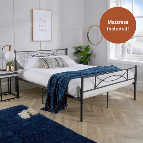 4ft double bed - bed, dark