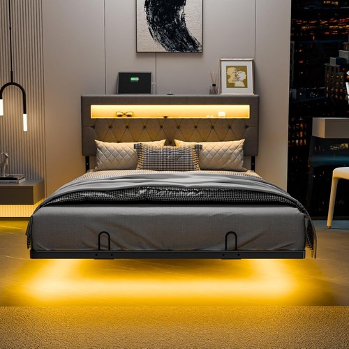4ft6 floating double bed - double, frame