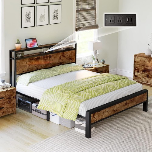 Double bed frame - bed, industrial