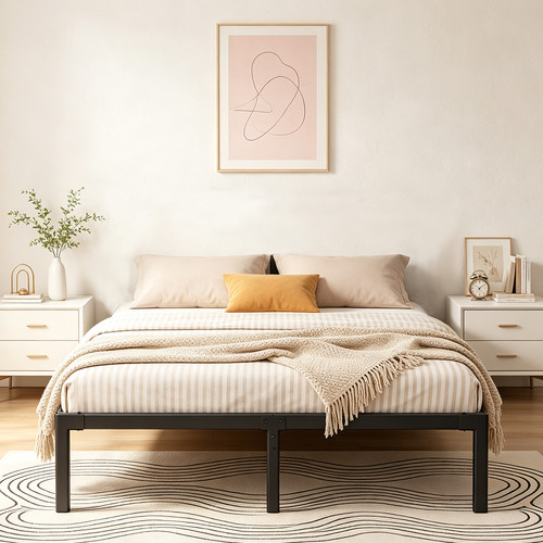Large strong double bed metal - double,