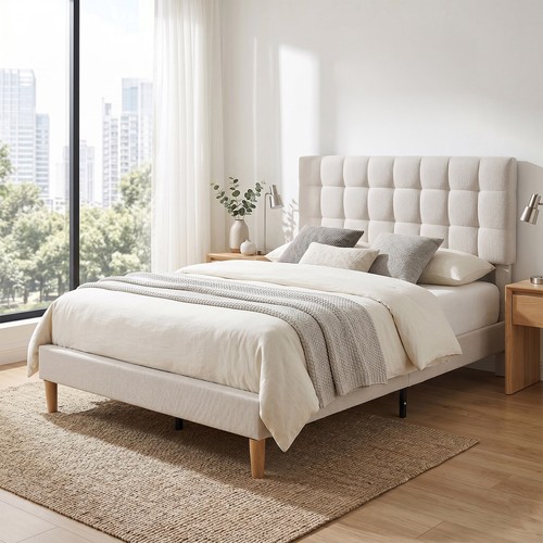 Upholstered double bed - upholstered, frame