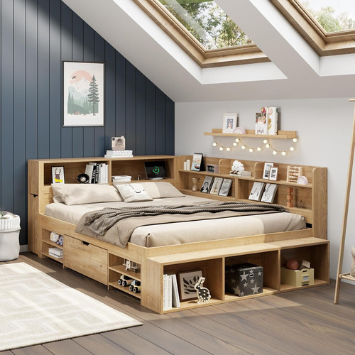 Double storage bed frame - double,