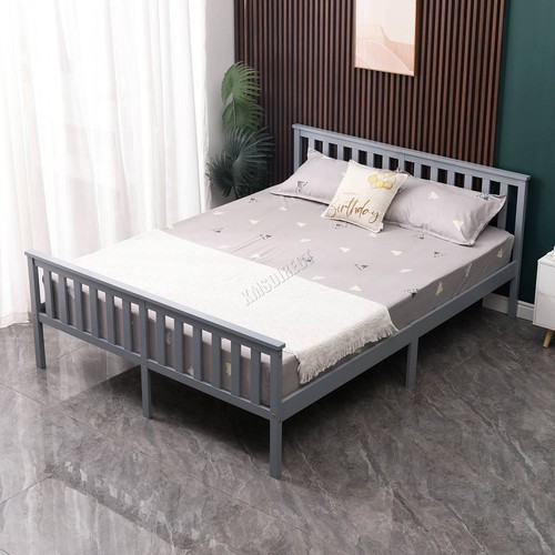Double bed solid pine wood - bed,