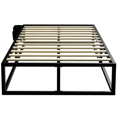 Homcom slats metal platform - homcom,