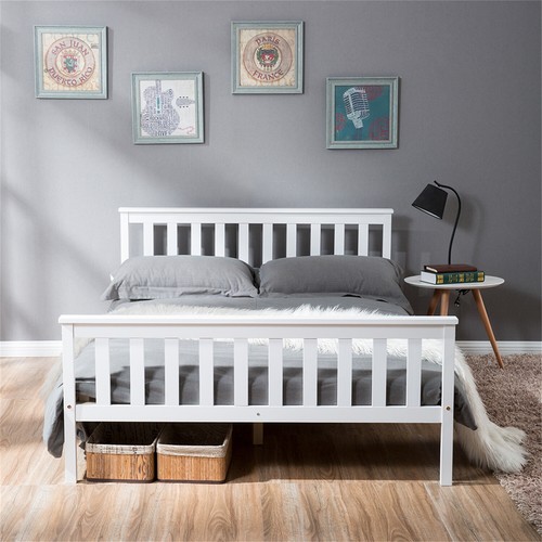 Double bed solid wood frame - bed,