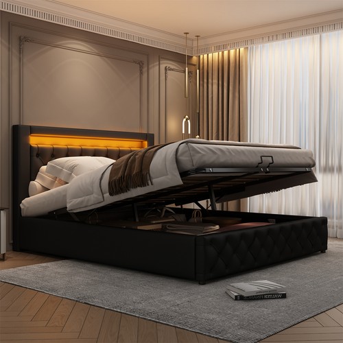 Double bed frame with - double, storage